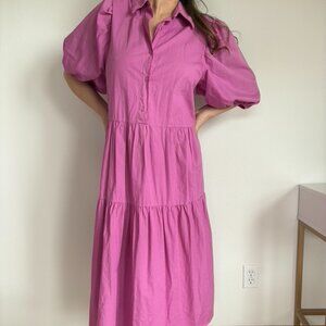 Amaldi by Anthropologie Pink Layered Shirt Dress